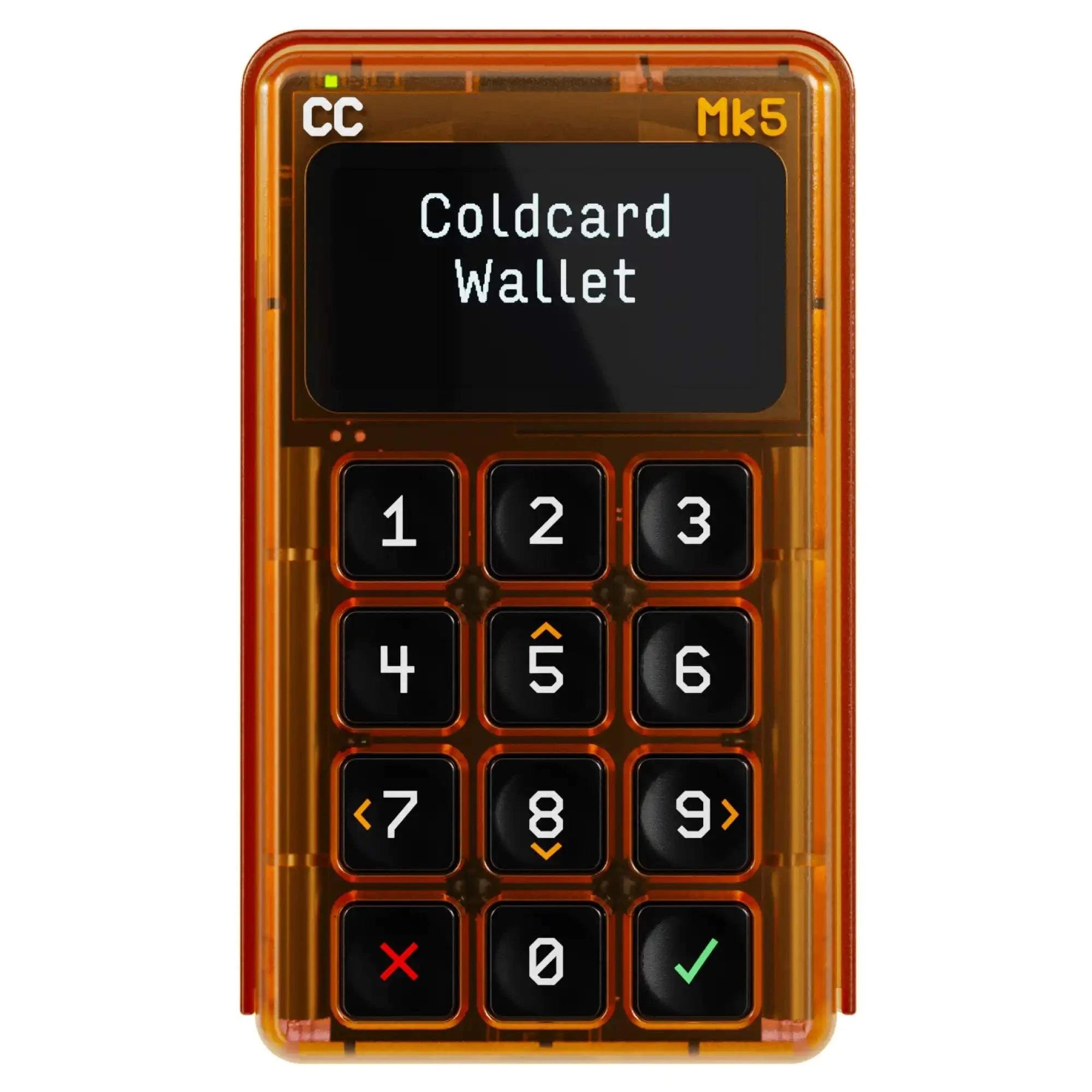 Coldcard MK5 Bitcoin hardware wallet with OLED display and Dual-Secure-Elements for air-gapped security