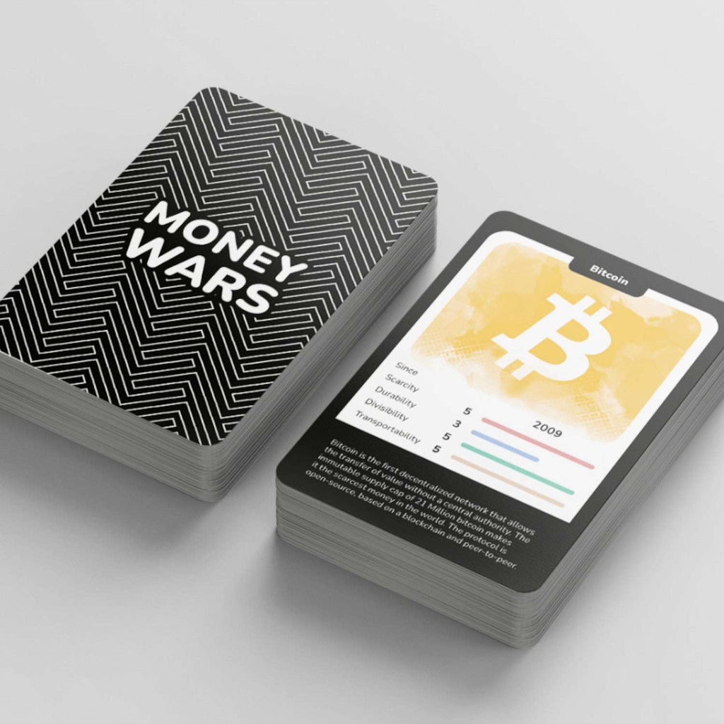 Money Wars Kartenspiel mit 26 historischen Geldkarten für 2+ Spieler ab 8 Jahren