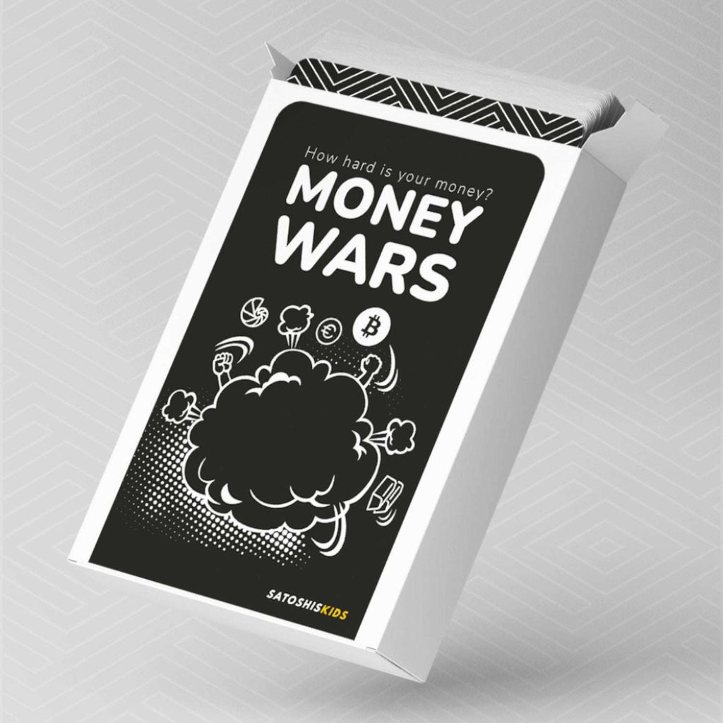 Money Wars Kartenspiel mit 26 historischen Geldkarten in einer Hartpapier-Box