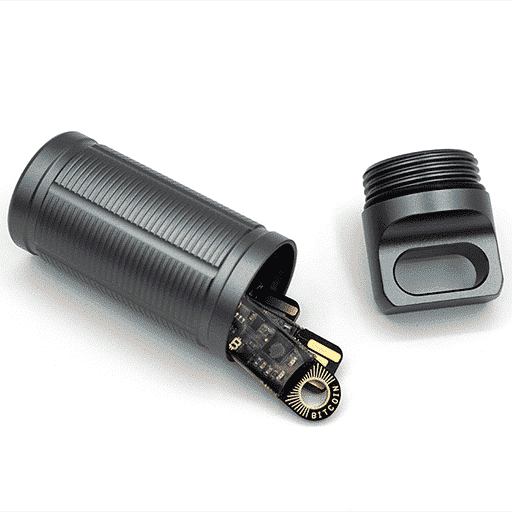 Opendime Schutzkapsel Space Grey wasserdichte Metallkapsel für sicheren BTC-Transport und Aufbewahrung mehrerer Opendime USB-Sticks