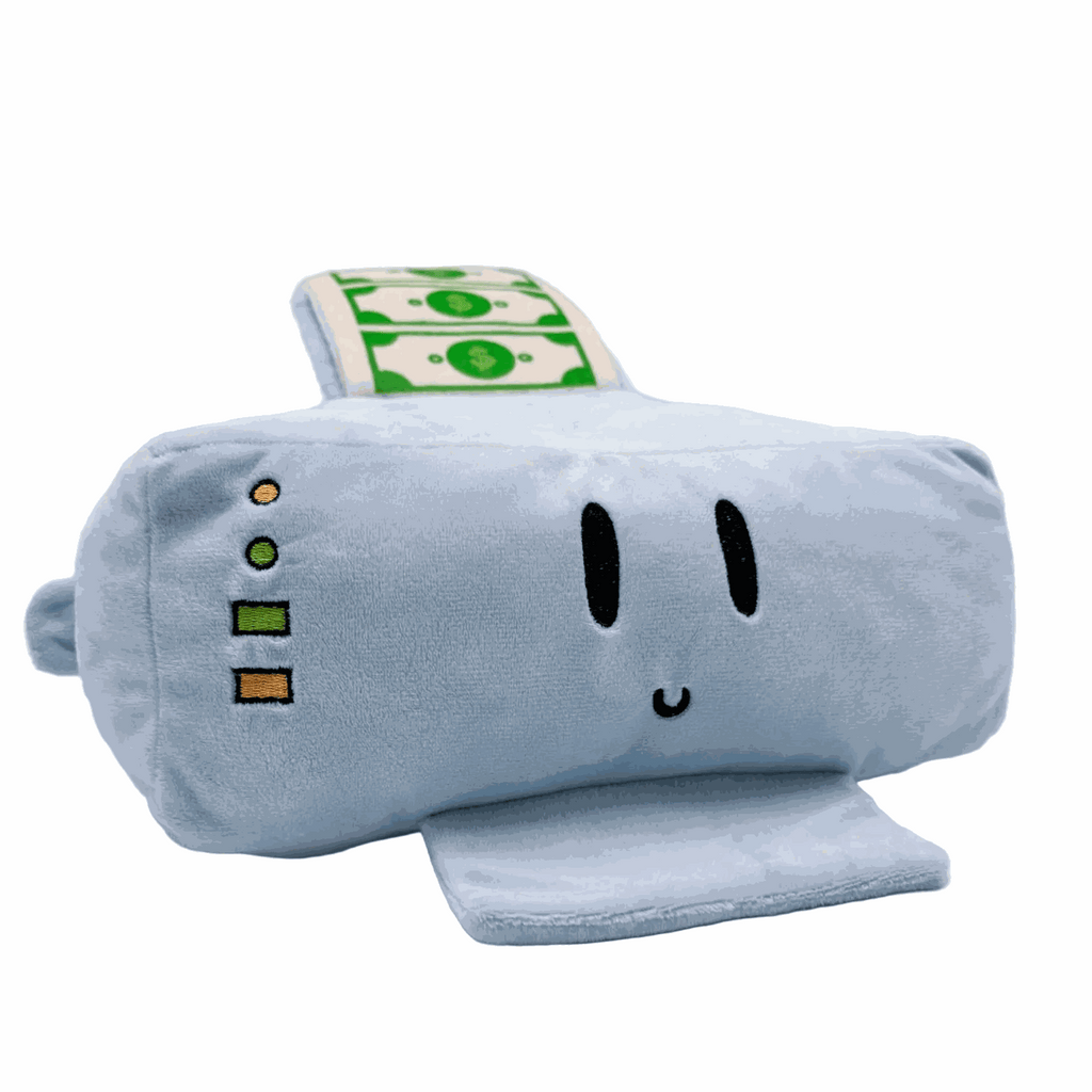 Little Printer plush toy inspired by Lina Seiches Comics, 27x16x10 cm, 100% polyester, hand wash only