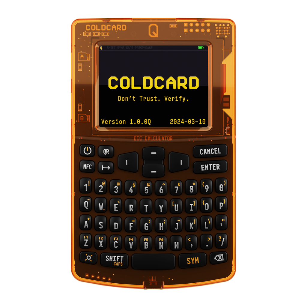 COLDCARD Q - Bitcoin only Hardware Wallet -orange
