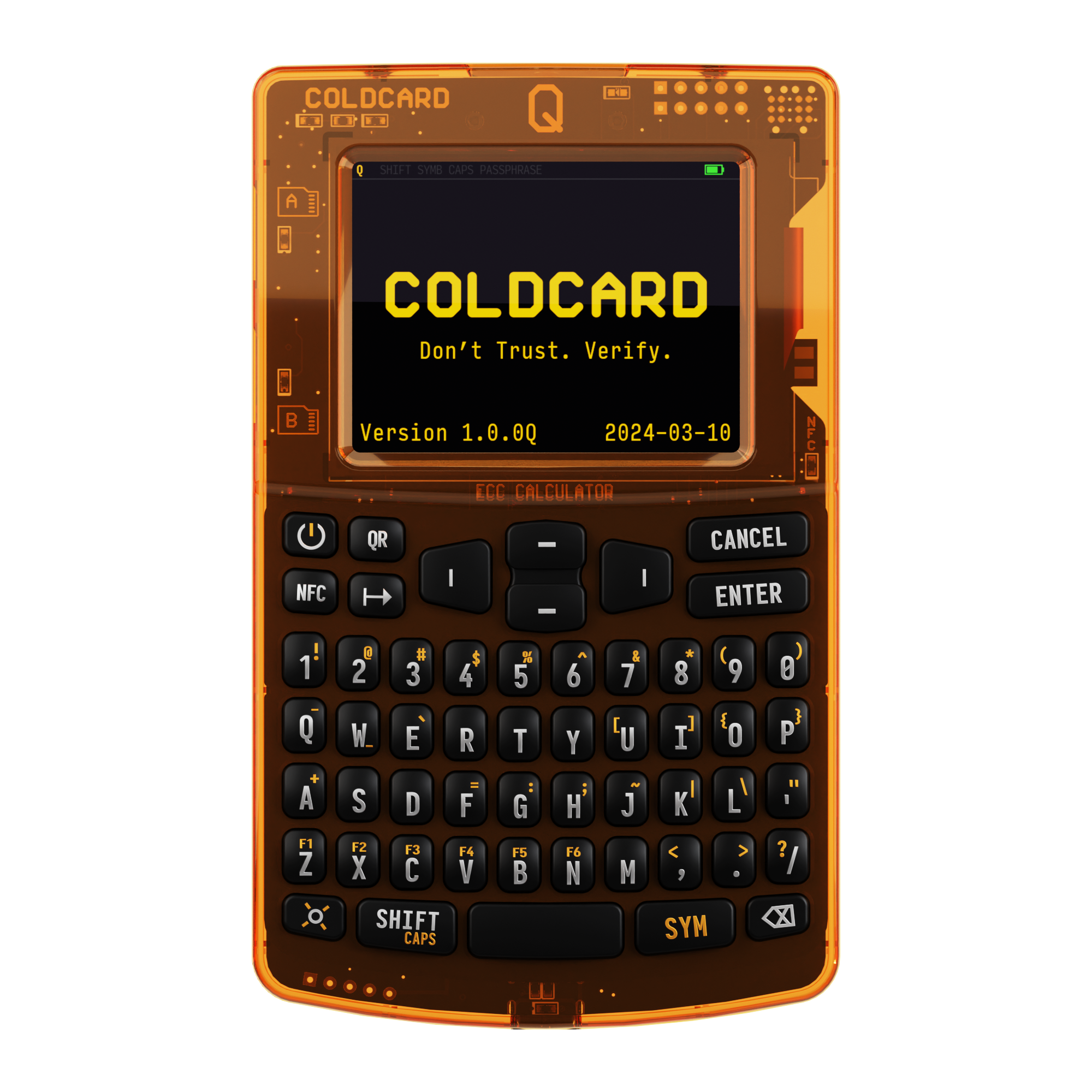 COLDCARD Q - Bitcoin only Hardware Wallet -orange