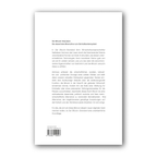 Rückseite des Buchs mit Klappentext und Strichcode auf Weiß