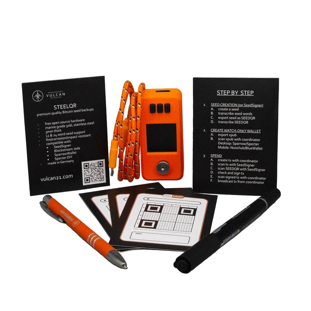 Orange SeedSigner DIY Kit for secure offline Bitcoin hardware wallet assembly