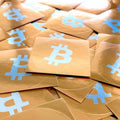 Shiny Bitcoin Sticker pack with reflective silver foil and golden-orange logo shimmer, 10 pieces