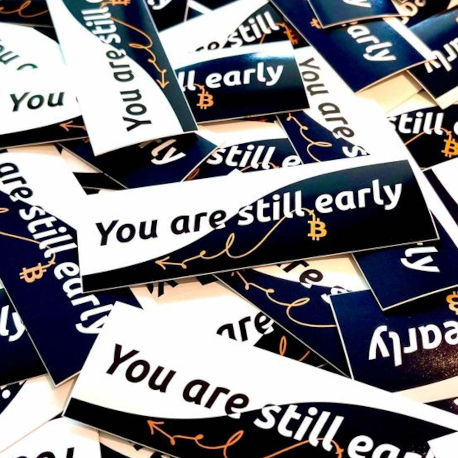 Bitcoin Sticker pack of 10 with "You are still early" motivational design for laptops and bottles