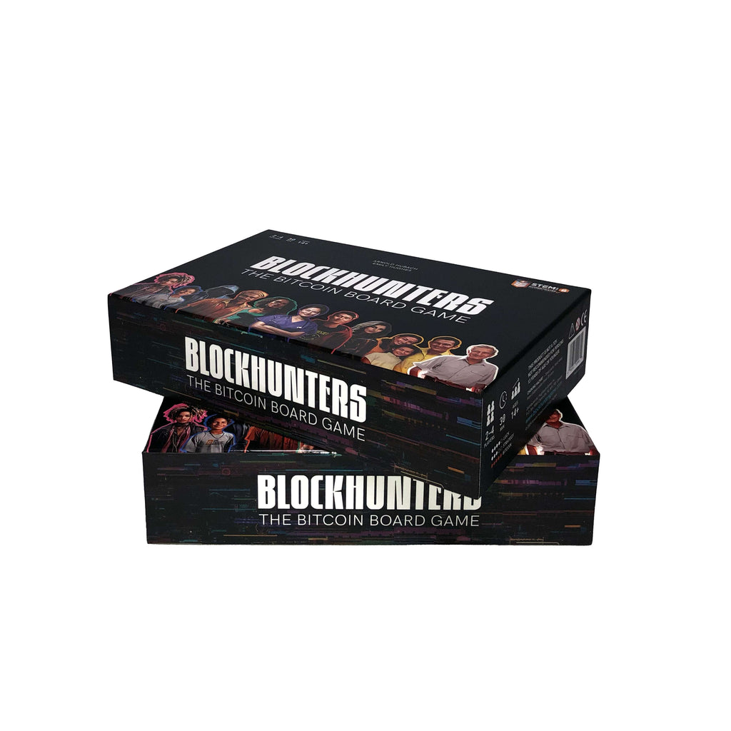 Blockhunters Bitcoin Brettspiel Strategiespiel mit Blockchain, Transaktionskarten und Mining-Elementen