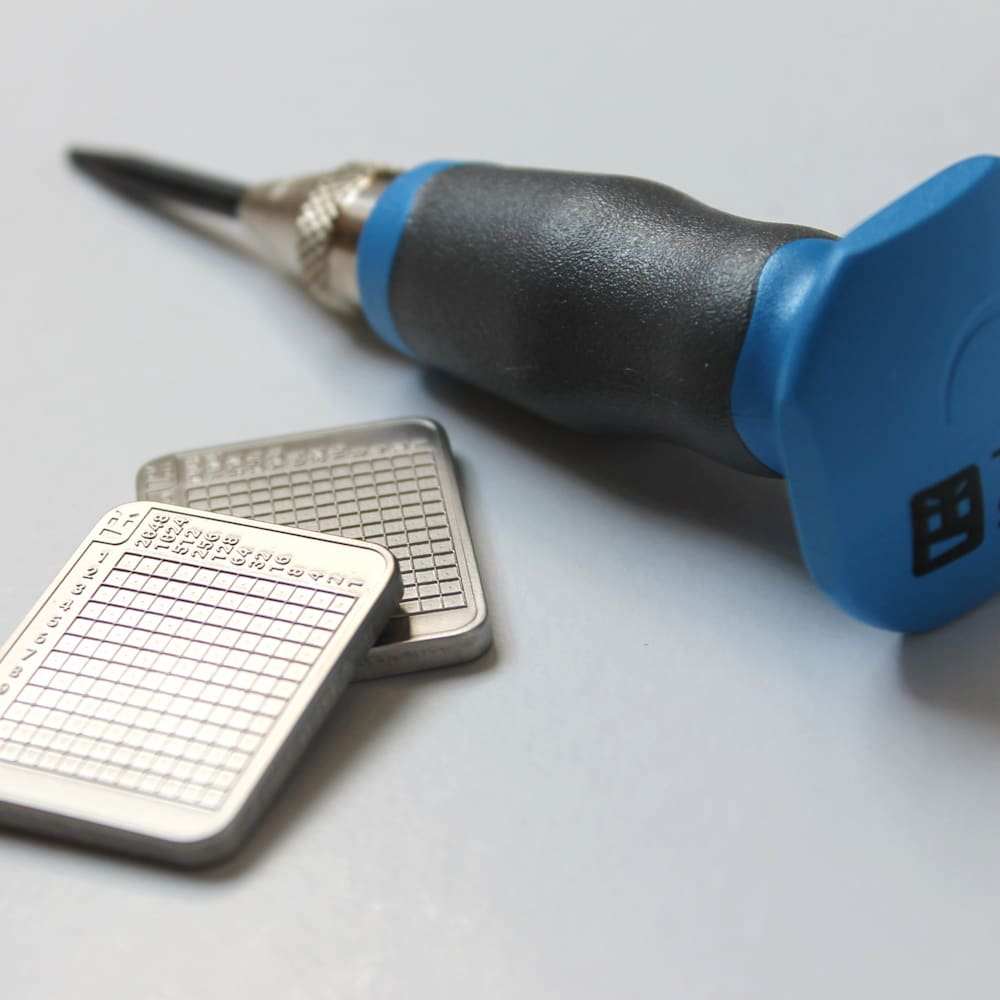 Tiny Seed Titan Backup made of pure titanium, compact and fireproof with 24+1 word capacity for secure crypto seed storage