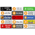 Bitcoin Sticker-Set Copiaro Edition mit 30 wetterfesten Bitcoin-Slogans und Bonus-Sticker