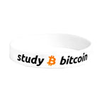 Study Bitcoin Armband schwarzes Silikonarmband mit weißem Slogan, hautfreundlich und robust für Alltag und Sport