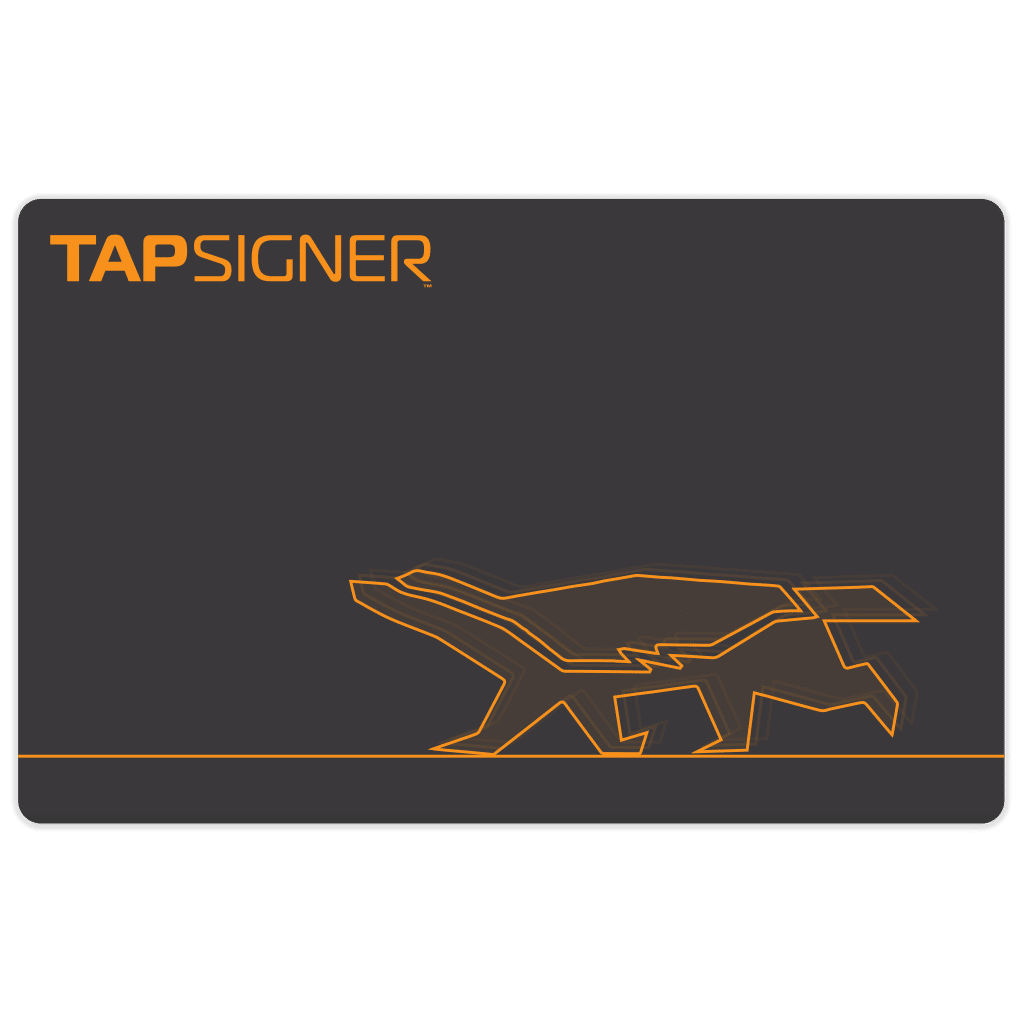 Coinkite Tapsigner Bitcoin NFC-Karte Hardware Wallet in Kreditkartenformat für sichere Transaktionen per NFC-Tap