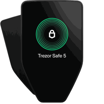 Trezor Safe 5 Black Graphite hardware wallet with touchscreen and USB-C for secure crypto storage