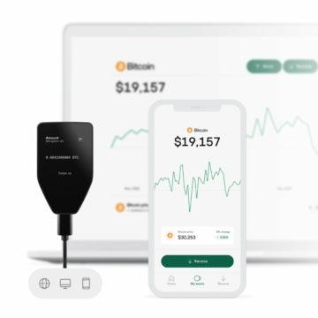 Trezor Safe 5 Black Graphite hardware wallet with touchscreen and secure element for 9000+ cryptocurrencies.