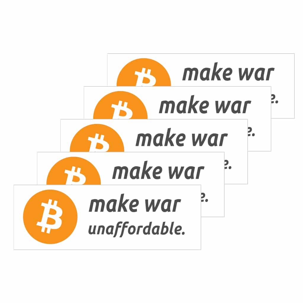 Bitcoin Sticker - Make War Unaffordable (10 pcs.), 3,91 €